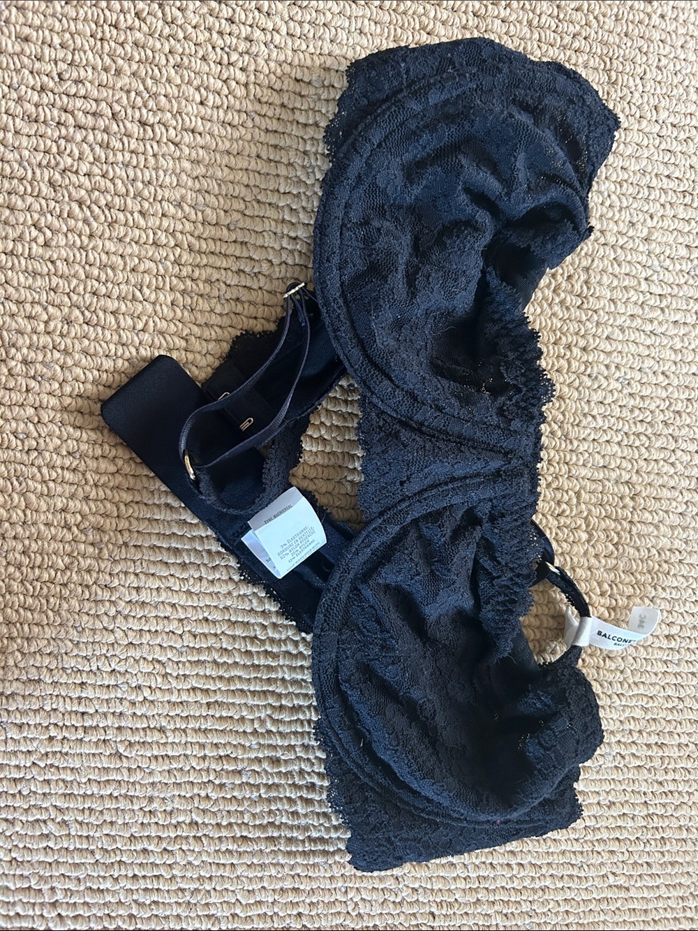 aerie Black Lace Balconette Bra